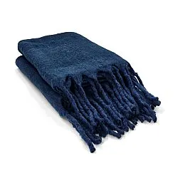 Decken - Wolldecke im Mischgewebe - Samantha (marineblau)