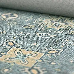 Flachgewebter Teppich - Benaluna (blau/grün)