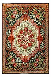 Flachgewebter Teppich - Masarida (schwarz/mehrfarbig)