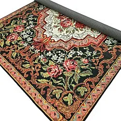 Flachgewebter Teppich - Masarida (schwarz/mehrfarbig)