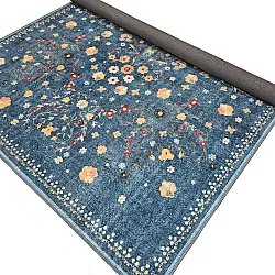 Flachgewebter Teppich - Nabilar (blau)