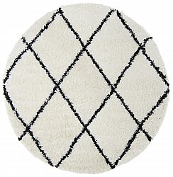 Runde Teppiche - Akita (schwarz/weiß)