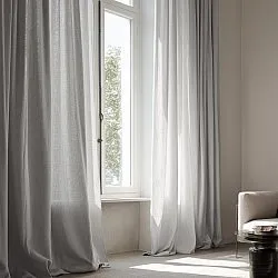Vorhänge - Gardine in Leinenoptik Andrada (grau)