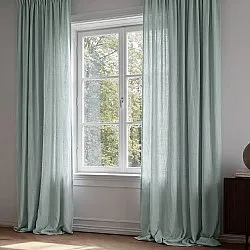Vorhänge - Gardine in Leinenoptik Andrada (hellblau)