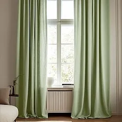 Vorhänge - Gardine in Leinenoptik Andrada (hellgrün)