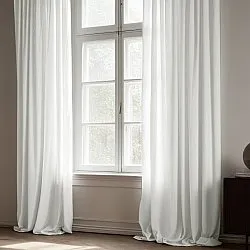 Vorhänge - Gardine in Leinenoptik Andrada (weiß)
