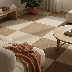 Teppichboden - Almeria Teppichfliesen 24 Stk. (creme)