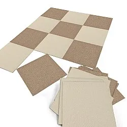 Teppichboden - Almeria Teppichfliesen 24 Stk. (creme)