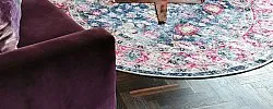Rund Teppich - Bouhjar (blau/rosa/multi)