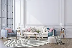 Rund Teppich - Zebra