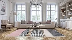 Wilton-Teppich - Esme (rosa/bunt)