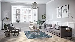 Wilton-Teppich - Santi (blau/beige)