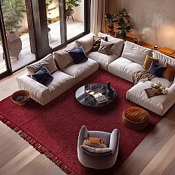 Hochflorteppiche - Alba Natural Cotton Shaggy (Burgund)