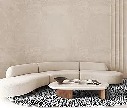 Ovaler Teppich - Leopard (schwarz/weiß)