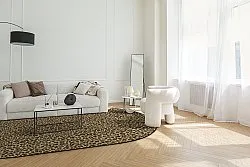Ovaler Teppich - Leopard (braun)