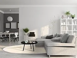 Rund Teppich (sisal) - Agave (silber/grau)
