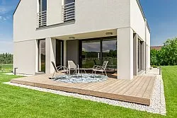 Runde Teppiche - Indoor/Outdoor Trenton (weiß/blau)