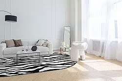 Ovaler Teppich - Zebra (schwarz/weiß)