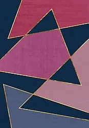 Wilton-Teppich - Jade (dunkelblau/rosa)