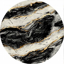 Runde Teppiche - Juniper (schwarz/weiß/gold)