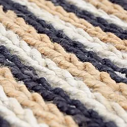 Juteteppich - Howrah Braided Jute (natur/weiß/schwarz)