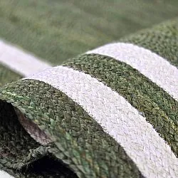 Juteteppich - Jessore (militärgrün/weiß)