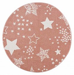 Kinderteppich - Stars Rund (rosa)