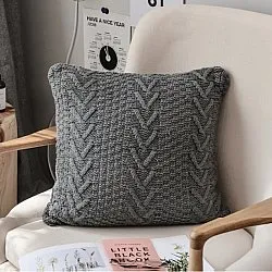 Kissenbezug - Knit Macrame 45 x 45 cm (grau)