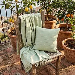 Decken - Nalani cotton throw (hellgrün)