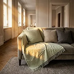 Decken - Nalani cotton throw (hellgrün)