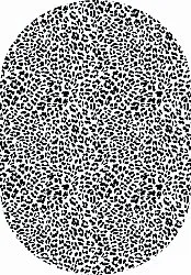 Ovaler Teppich - Leopard (schwarz/weiß)