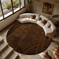 Runde Teppiche - Andrea Natural Cotton Shaggy (braun)