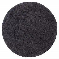 Runde Teppiche - Andrea Natural Cotton Shaggy (schwarz)