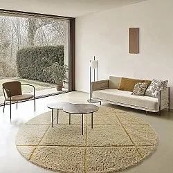 Runde Teppiche - Bellevue Natural Cotton Shaggy (beige/braun)