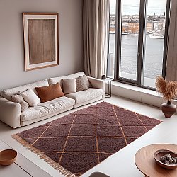 Hochflorteppiche - Bellevue Natural Cotton Shaggy (rot/orange)