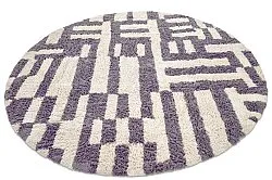 Runde Teppiche - Bergamo Natural Cotton Shaggy (grau/weiß)