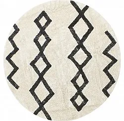 Runde Teppiche - Chablis Natural Cotton Shaggy (offwhite/schwarz)