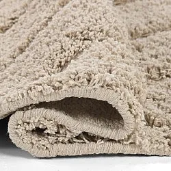 Runde Teppiche - Conara Natural Cotton Shaggy (beige)