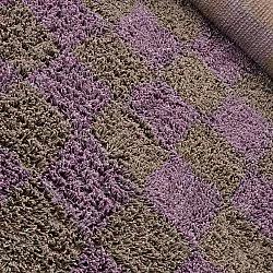 Hochflorteppiche - Elsey Natural Cotton Shaggy (braun/lila)