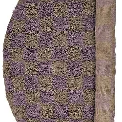 Runde Teppiche - Elsey Natural Cotton Shaggy (braun/lila)