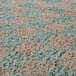 Hochflorteppiche - Elsey Natural Cotton Shaggy (grau/rosa)
