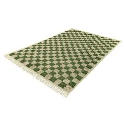 Hochflorteppiche - Elsey Natural Cotton Shaggy (grün/beige)