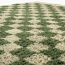 Hochflorteppiche - Elsey Natural Cotton Shaggy (grün/beige)