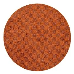 Runde Teppiche - Elsey Natural Cotton Shaggy (orange/rot)