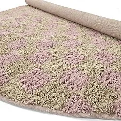 Runde Teppiche - Elsey Natural Cotton Shaggy (rosa/orange)