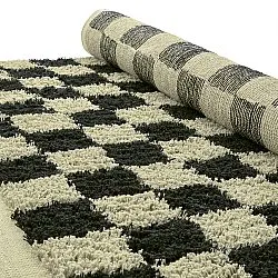 Hochflorteppiche - Elsey Natural Cotton Shaggy (schwarz/beige)