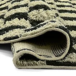 Runde Teppiche - Elsey Natural Cotton Shaggy (schwarz/beige)