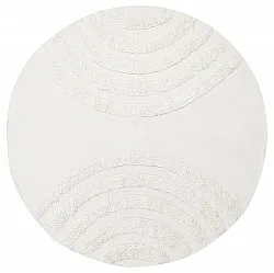 Runde Teppiche - Everly Natural Cotton Shaggy (offwhite)
