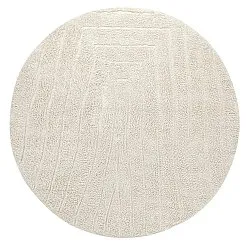 Runde Teppiche - Farley Natural Cotton Shaggy (cremefarben)