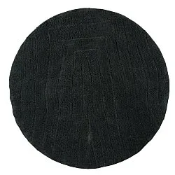 Runde Teppiche - Farley Natural Cotton Shaggy (schwarz)